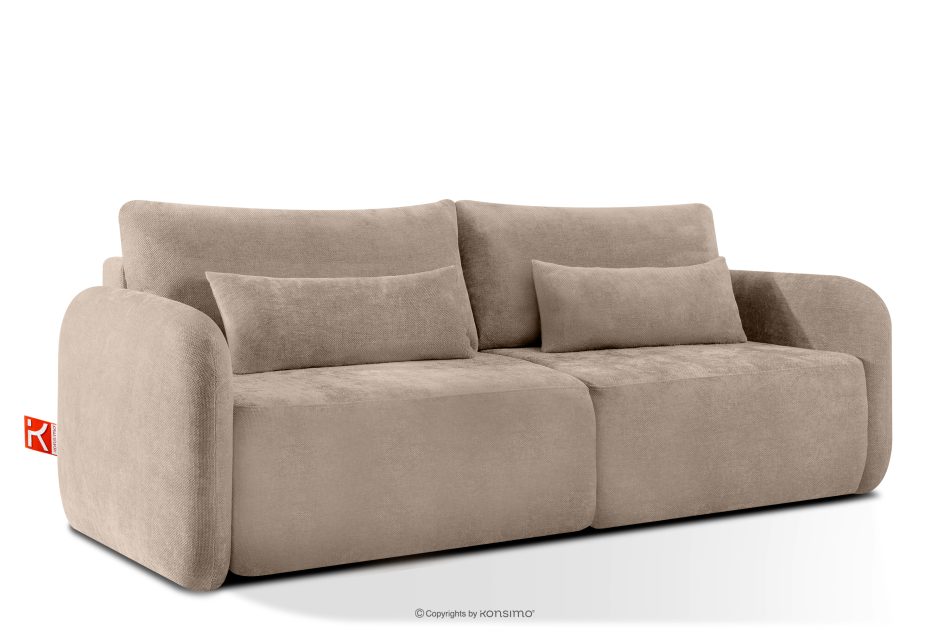 CALICO Dreisitzer-Sofa mit abgerundeter Form aus hellbeigem Gewebestoff hellbeige - Foto 2