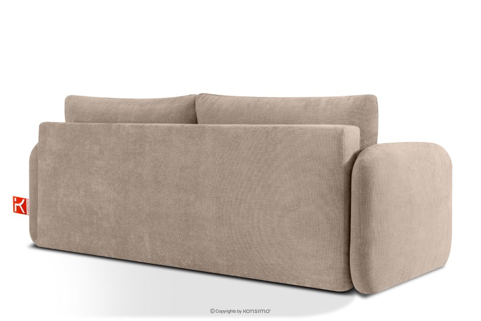 CALICO Dreisitzer-Sofa mit abgerundeter Form aus hellbeigem Gewebestoff hellbeige - Foto 3