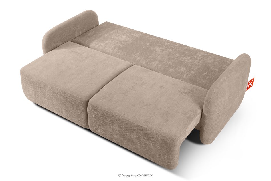 CALICO Dreisitzer-Sofa mit abgerundeter Form aus hellbeigem Gewebestoff hellbeige - Foto 4