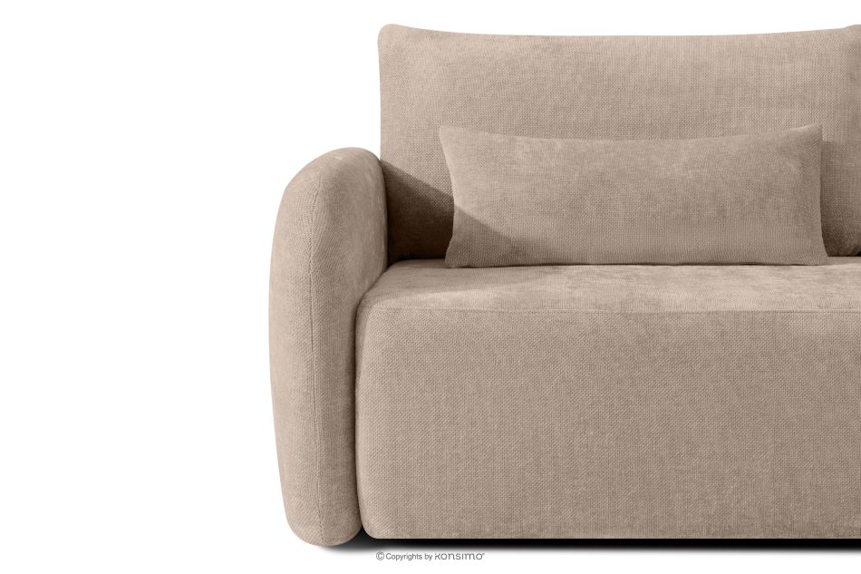 CALICO Dreisitzer-Sofa mit abgerundeter Form aus hellbeigem Gewebestoff hellbeige - Foto 6