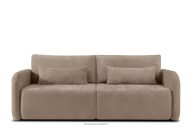 Dreisitzer-Sofa mit abgerundeter Form aus dunkelbeigem Gewebestoff