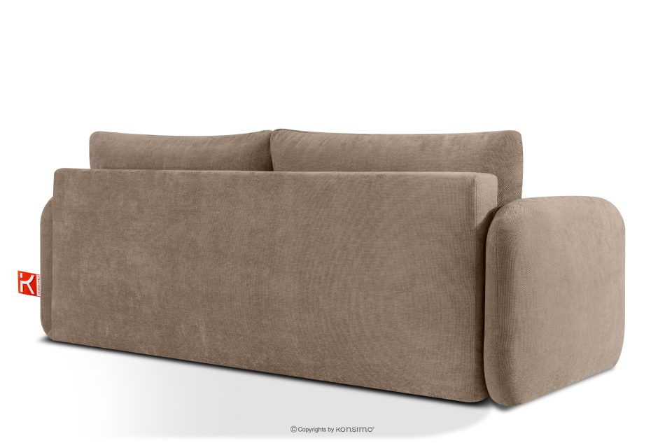 CALICO Dreisitzer-Sofa mit abgerundeter Form aus dunkelbeigem Gewebestoff dunkelbeige - Foto 3