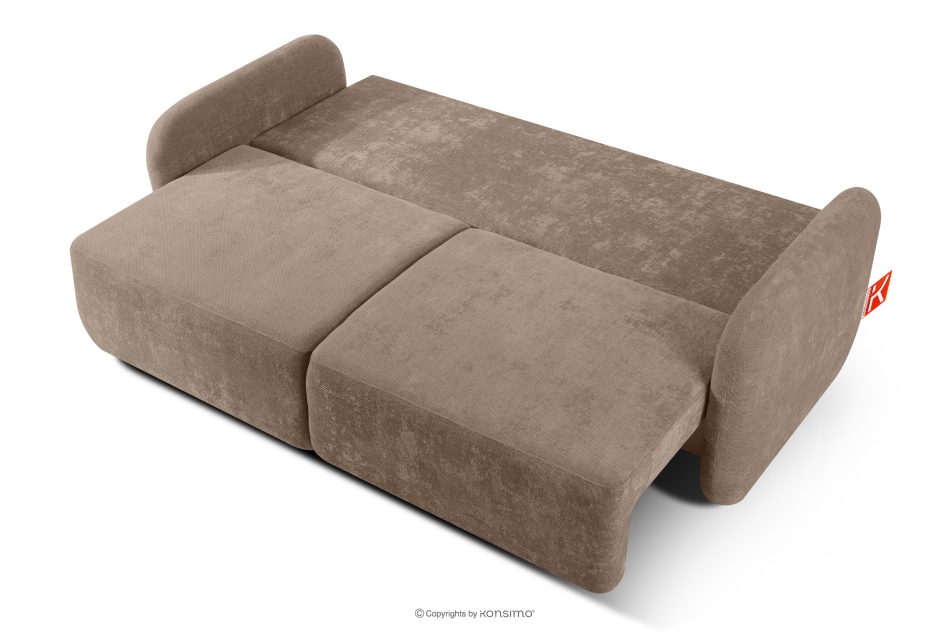 CALICO Dreisitzer-Sofa mit abgerundeter Form aus dunkelbeigem Gewebestoff dunkelbeige - Foto 4