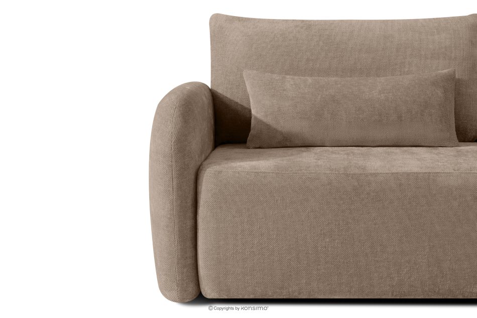 CALICO Dreisitzer-Sofa mit abgerundeter Form aus dunkelbeigem Gewebestoff dunkelbeige - Foto 6