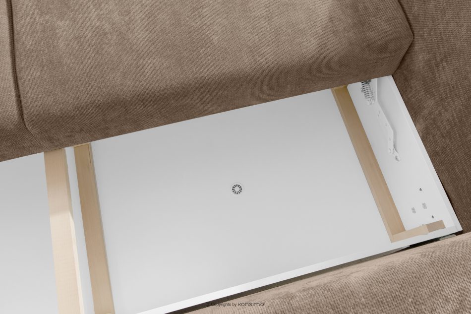 CALICO Dreisitzer-Sofa mit abgerundeter Form aus dunkelbeigem Gewebestoff dunkelbeige - Foto 9