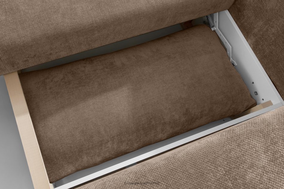 CALICO Dreisitzer-Sofa mit abgerundeter Form aus dunkelbeigem Gewebestoff dunkelbeige - Foto 10