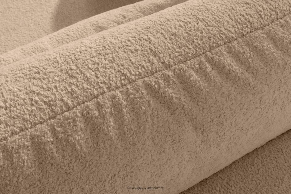 CALICO Dreisitziges ausziehbares Schlafsofa mit abgerundeten Ecken aus warmem, beigem Shaggy-Stoff warmes Beige - Foto 7