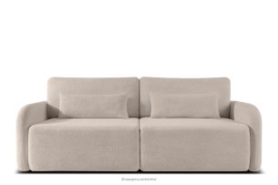 CALICO, https://konsimo.de/kollektion/calico/ Dreisitziges ausziehbares Schlafsofa mit abgerundeten Ecken aus kühlem, beigem Shaggy-Stoff kühles Beige - Foto