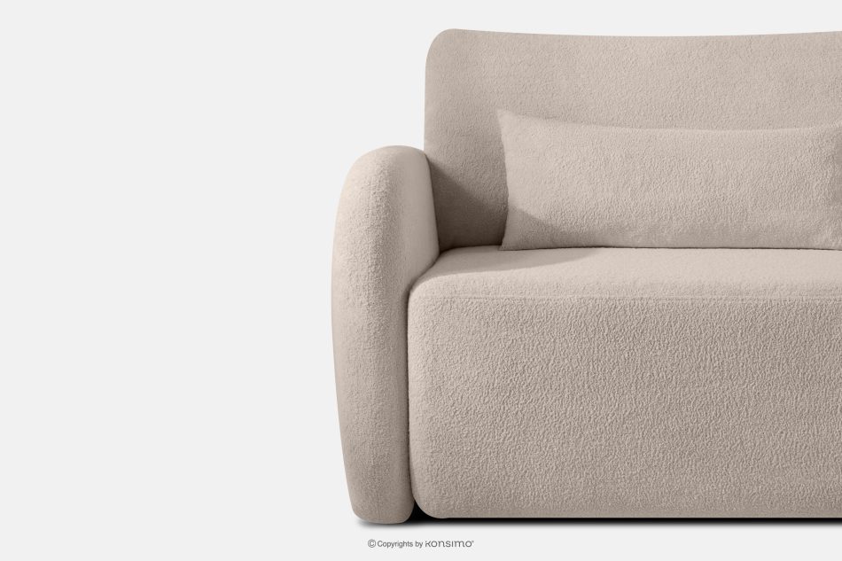 CALICO Dreisitziges ausziehbares Schlafsofa mit abgerundeten Ecken aus kühlem, beigem Shaggy-Stoff kühles Beige - Foto 6