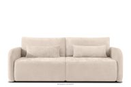 Dreisitzer-Sofa mit abgerundeter Form aus ecrufarbenem Gewebestoff