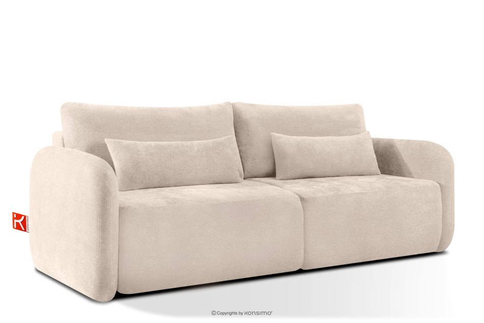 CALICO Dreisitzer-Sofa mit abgerundeter Form aus ecrufarbenem Gewebestoff ecru - Foto 2