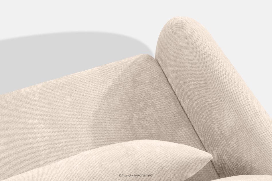 CALICO Dreisitzer-Sofa mit abgerundeter Form aus ecrufarbenem Gewebestoff ecru - Foto 5