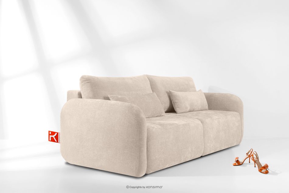 CALICO Dreisitzer-Sofa mit abgerundeter Form aus ecrufarbenem Gewebestoff ecru - Foto 13