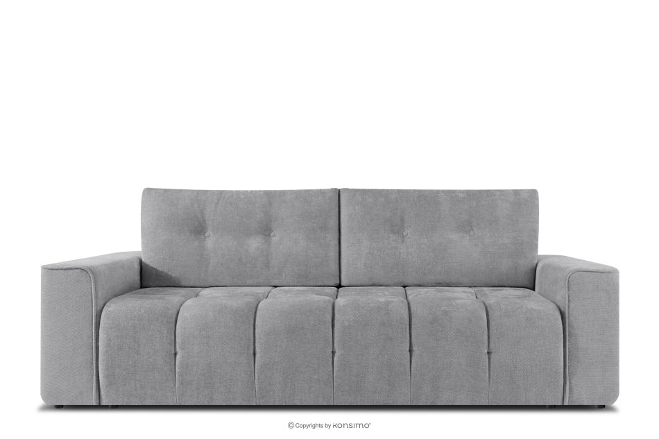 RUSA Gestepptes Dreisitzer-Schlafsofa ausziehbar in einem grauen Gewebestoff grau - Foto 0