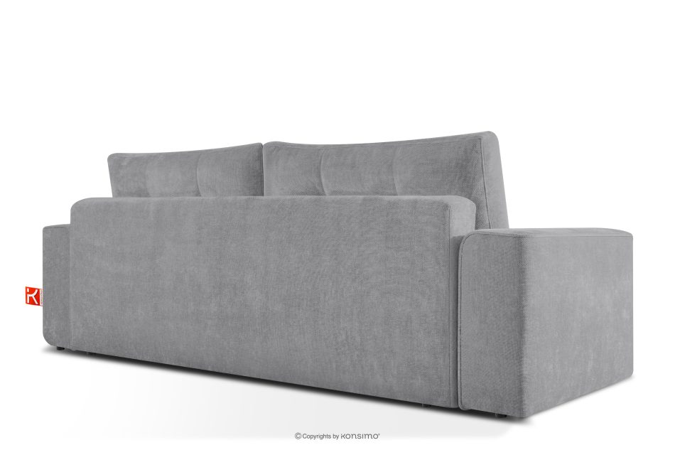 RUSA Gestepptes Dreisitzer-Schlafsofa ausziehbar in einem grauen Gewebestoff grau - Foto 3