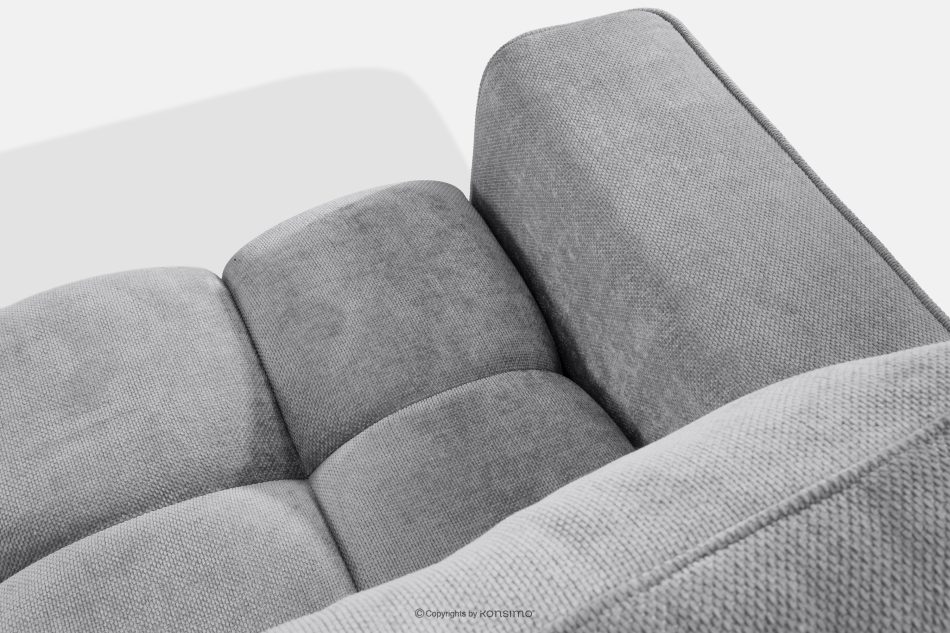 RUSA Gestepptes Dreisitzer-Schlafsofa ausziehbar in einem grauen Gewebestoff grau - Foto 5