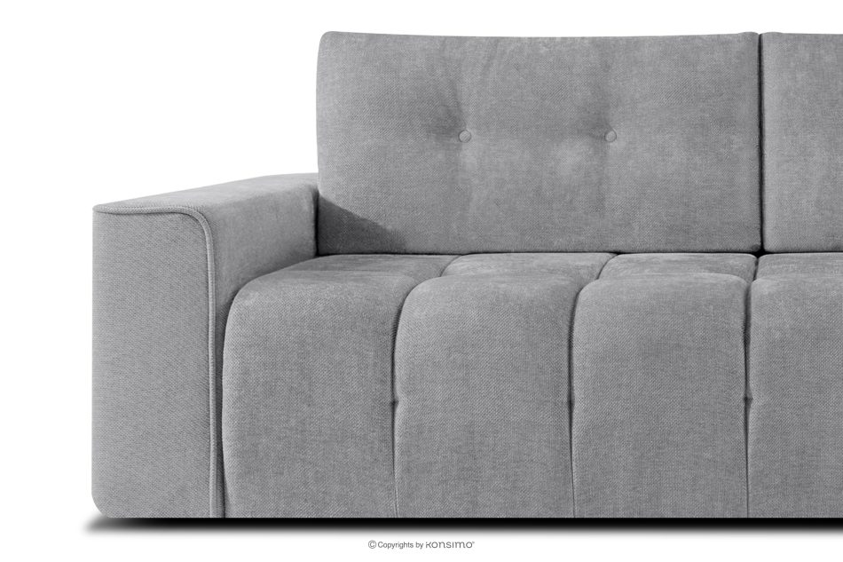 RUSA Gestepptes Dreisitzer-Schlafsofa ausziehbar in einem grauen Gewebestoff grau - Foto 6