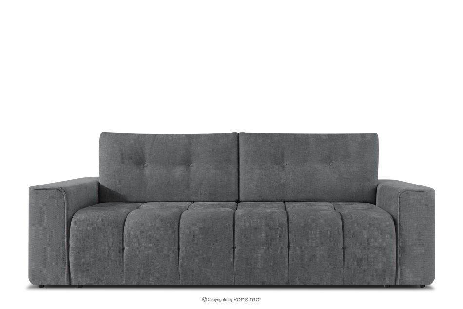 RUSA Gestepptes Dreisitzer-Schlafsofa ausziehbar in einem dunkelgrauen Gewebestoff dunkelgrau - Foto 0