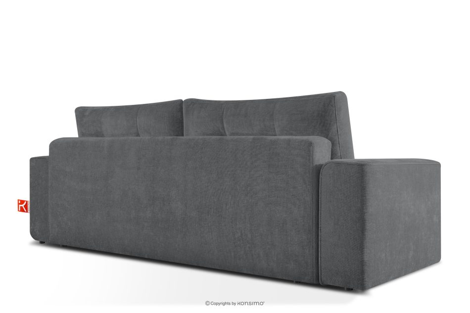 RUSA Gestepptes Dreisitzer-Schlafsofa ausziehbar in einem dunkelgrauen Gewebestoff dunkelgrau - Foto 3