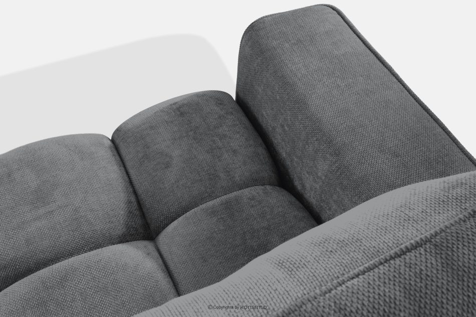 RUSA Gestepptes Dreisitzer-Schlafsofa ausziehbar in einem dunkelgrauen Gewebestoff dunkelgrau - Foto 5