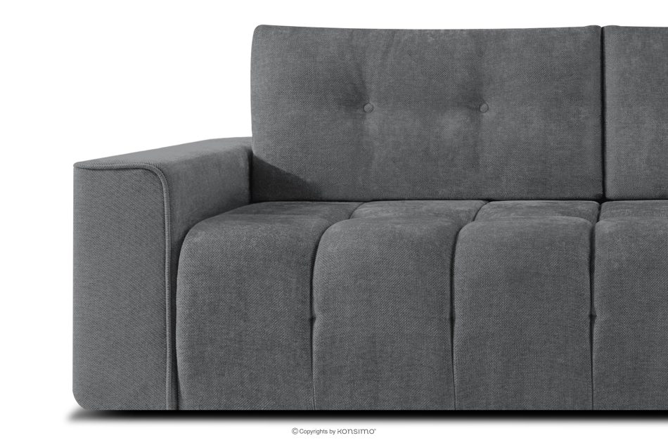 RUSA Gestepptes Dreisitzer-Schlafsofa ausziehbar in einem dunkelgrauen Gewebestoff dunkelgrau - Foto 6