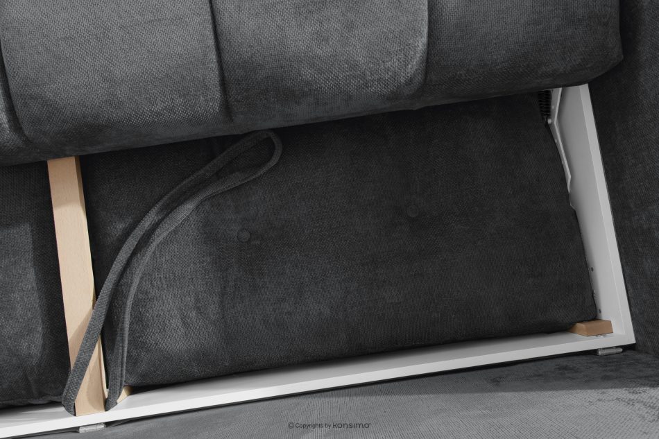 RUSA Gestepptes Dreisitzer-Schlafsofa ausziehbar in einem dunkelgrauen Gewebestoff dunkelgrau - Foto 12