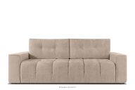 Gestepptes Dreisitzer-Schlafsofa ausziehbar in Gewebestoff in Hellbeige