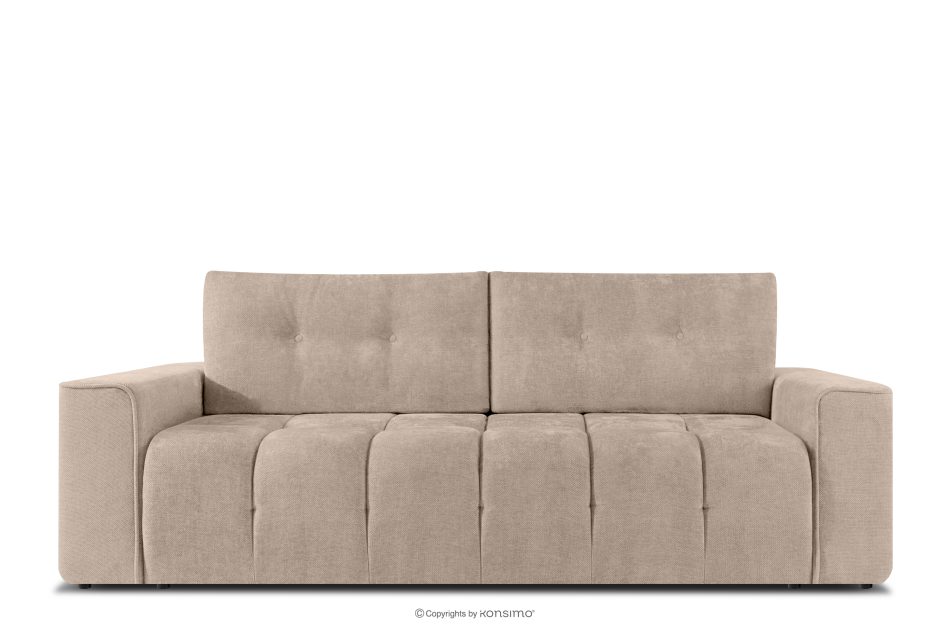 RUSA Gestepptes Dreisitzer-Schlafsofa ausziehbar in Gewebestoff in Hellbeige hellbeige - Foto 0