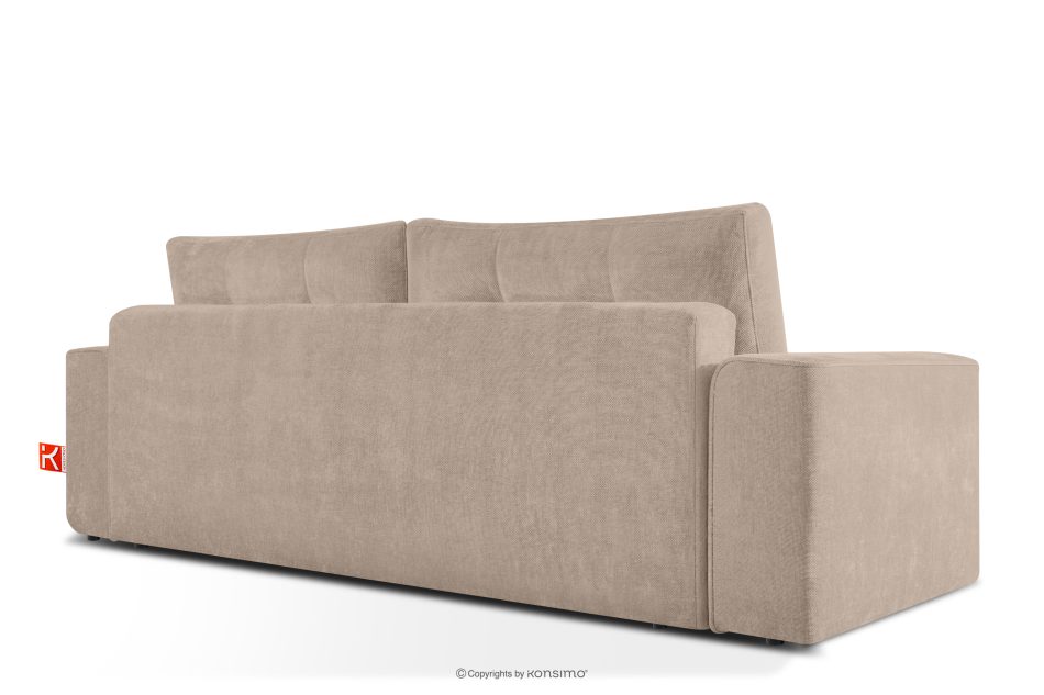 RUSA Gestepptes Dreisitzer-Schlafsofa ausziehbar in Gewebestoff in Hellbeige hellbeige - Foto 3
