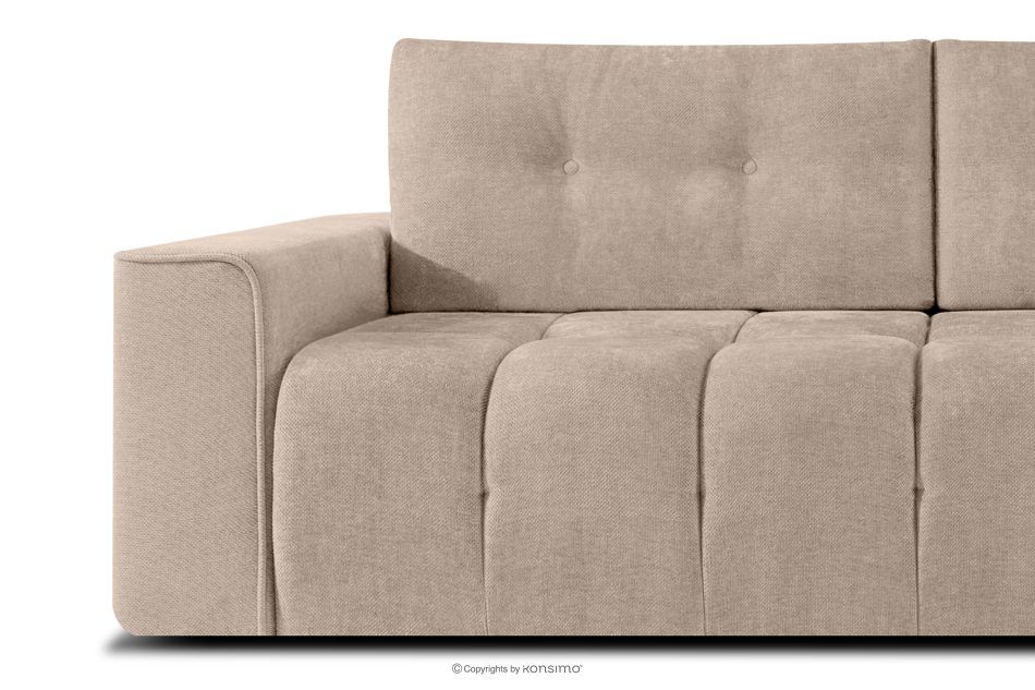 RUSA Gestepptes Dreisitzer-Schlafsofa ausziehbar in Gewebestoff in Hellbeige hellbeige - Foto 6