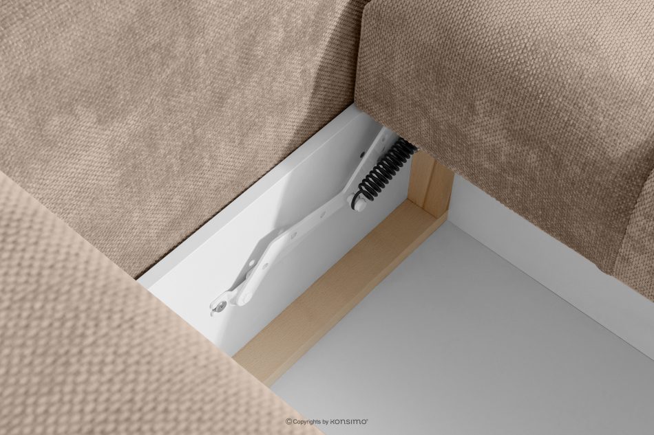 RUSA Gestepptes Dreisitzer-Schlafsofa ausziehbar in Gewebestoff in Hellbeige hellbeige - Foto 13