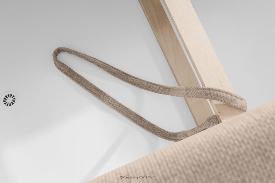 RUSA Gestepptes Dreisitzer-Schlafsofa ausziehbar in Gewebestoff in Hellbeige hellbeige - Foto 14