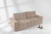 RUSA Gestepptes Dreisitzer-Schlafsofa ausziehbar in Gewebestoff in Hellbeige hellbeige - Foto 18