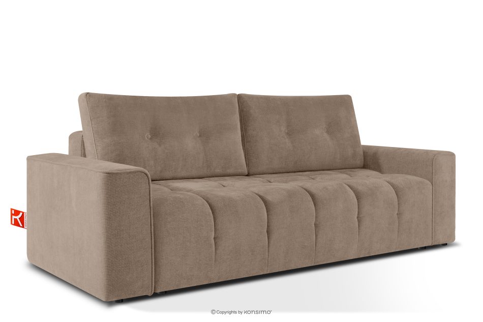 RUSA Gestepptes Dreisitzer-Schlafsofa ausziehbar in Gewebestoff in Dunkelbeige dunkelbeige - Foto 2