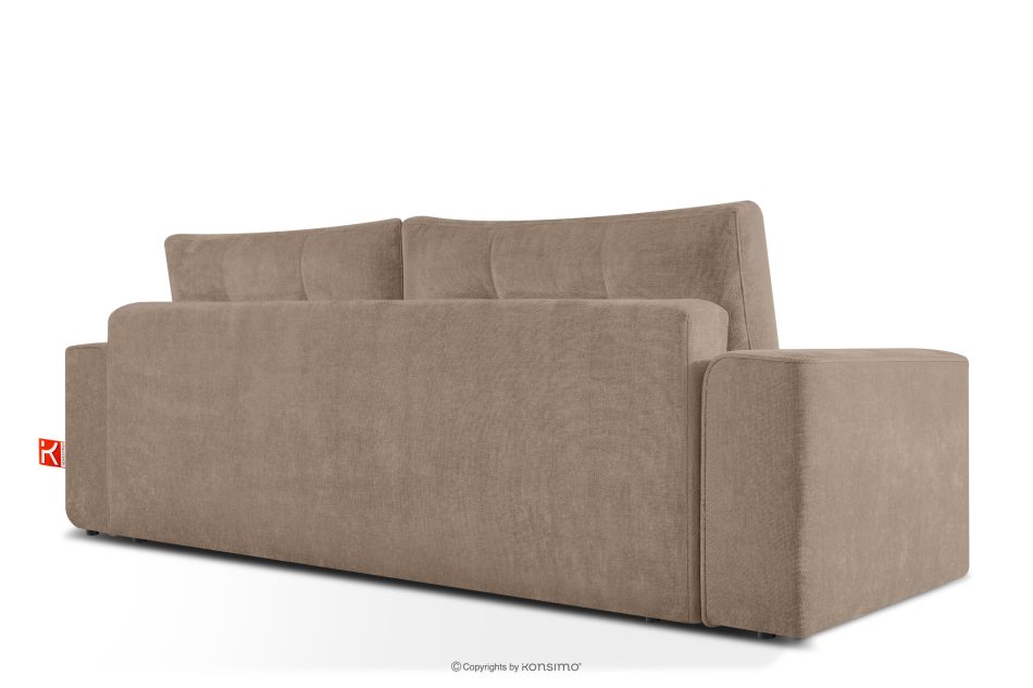 RUSA Gestepptes Dreisitzer-Schlafsofa ausziehbar in Gewebestoff in Dunkelbeige dunkelbeige - Foto 3