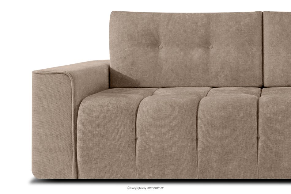 RUSA Gestepptes Dreisitzer-Schlafsofa ausziehbar in Gewebestoff in Dunkelbeige dunkelbeige - Foto 6