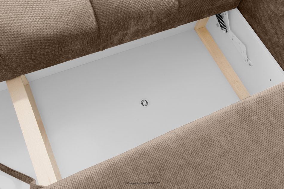 RUSA Gestepptes Dreisitzer-Schlafsofa ausziehbar in Gewebestoff in Dunkelbeige dunkelbeige - Foto 11