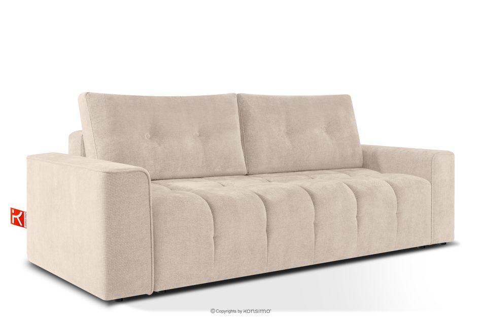 RUSA Gestepptes Dreisitzer-Schlafsofa ausziehbar in Gewebestoff in Ecru ecru - Foto 2