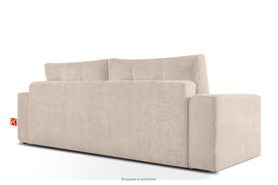 RUSA Gestepptes Dreisitzer-Schlafsofa ausziehbar in Gewebestoff in Ecru ecru - Foto 3