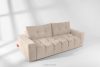 RUSA Gestepptes Dreisitzer-Schlafsofa ausziehbar in Gewebestoff in Ecru ecru - Foto 18