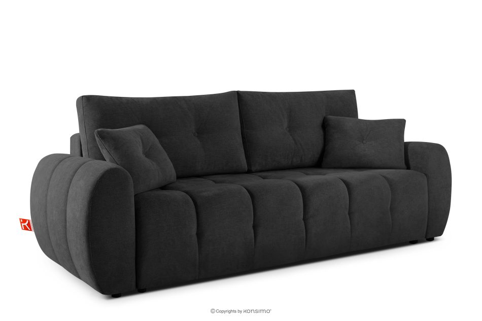 HELLA Gestepptes Dreisitzer-Sofa mit Schlaffunktion aus anthrazitfarbenem Gewebestoff anthrazit - Foto 2