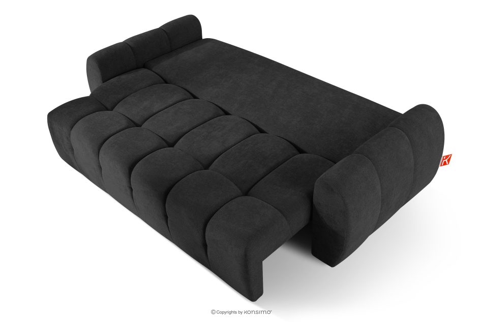HELLA Gestepptes Dreisitzer-Sofa mit Schlaffunktion aus anthrazitfarbenem Gewebestoff anthrazit - Foto 4