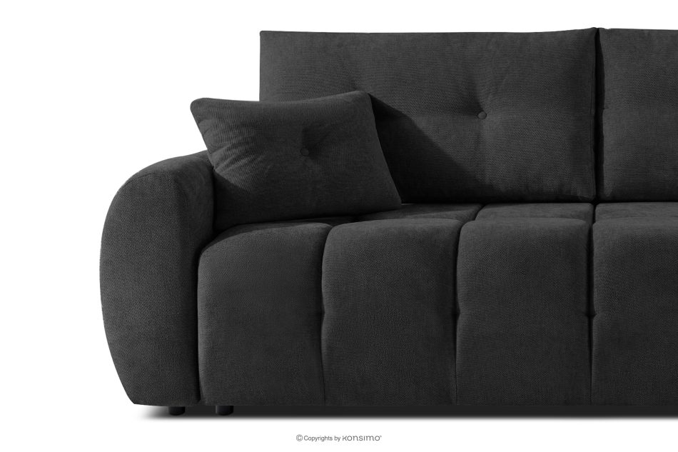 HELLA Gestepptes Dreisitzer-Sofa mit Schlaffunktion aus anthrazitfarbenem Gewebestoff anthrazit - Foto 6