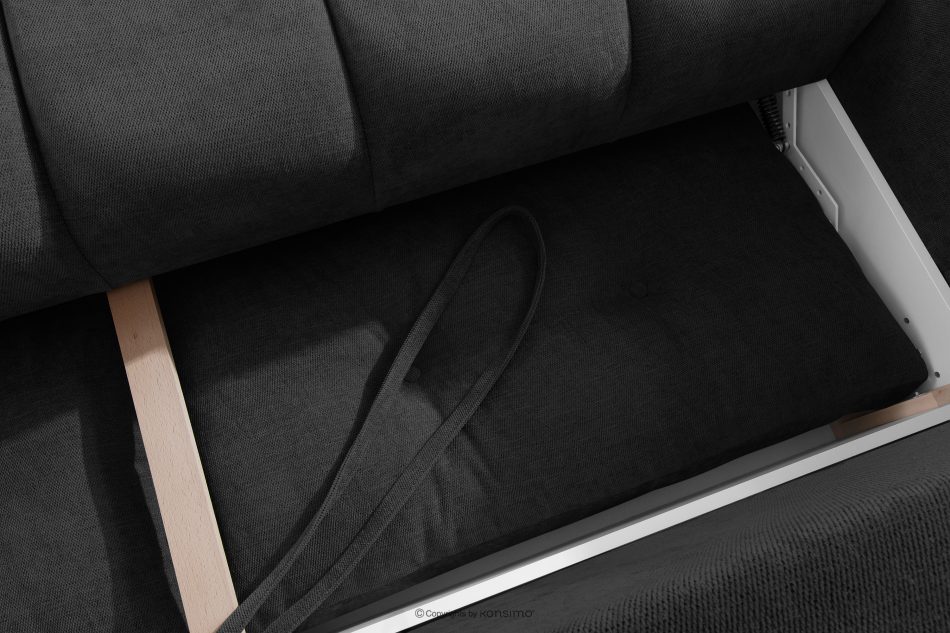 HELLA Gestepptes Dreisitzer-Sofa mit Schlaffunktion aus anthrazitfarbenem Gewebestoff anthrazit - Foto 12