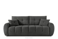 Gestepptes Dreisitzer-Sofa mit Schlaffunktion aus stahlfarbenem Gewebestoff