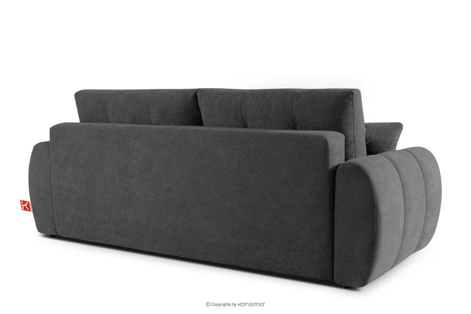 HELLA Gestepptes Dreisitzer-Sofa mit Schlaffunktion aus stahlfarbenem Gewebestoff stahlfarben - Foto 3