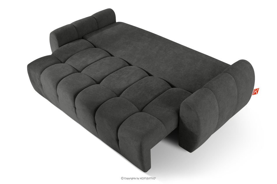 HELLA Gestepptes Dreisitzer-Sofa mit Schlaffunktion aus stahlfarbenem Gewebestoff stahlfarben - Foto 4