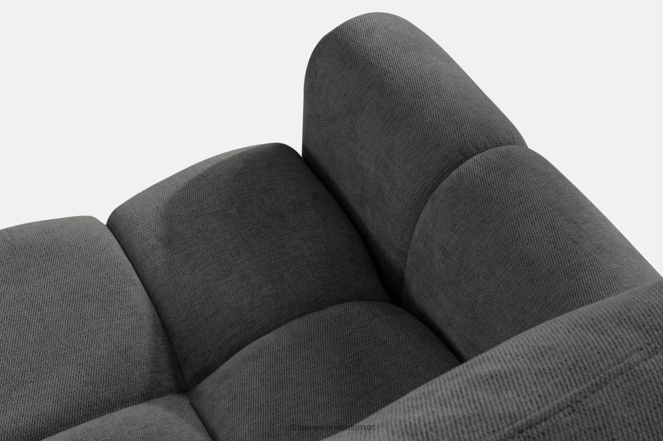 HELLA Gestepptes Dreisitzer-Sofa mit Schlaffunktion aus stahlfarbenem Gewebestoff stahlfarben - Foto 5