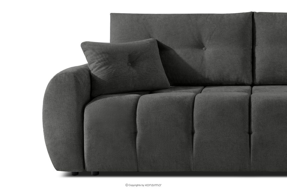 HELLA Gestepptes Dreisitzer-Sofa mit Schlaffunktion aus stahlfarbenem Gewebestoff stahlfarben - Foto 6