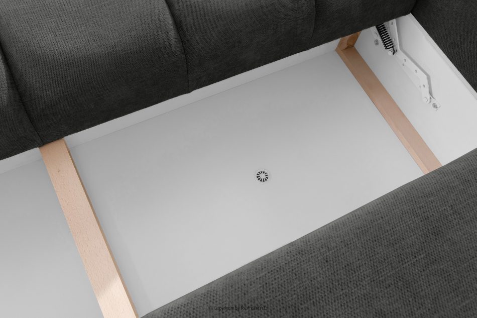 HELLA Gestepptes Dreisitzer-Sofa mit Schlaffunktion aus stahlfarbenem Gewebestoff stahlfarben - Foto 11